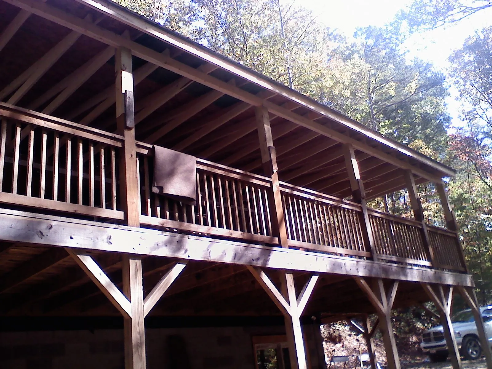 Timber framing under a new elevated porch and deck — Roof Leak Repair in Liverpool by Roofing Brothers